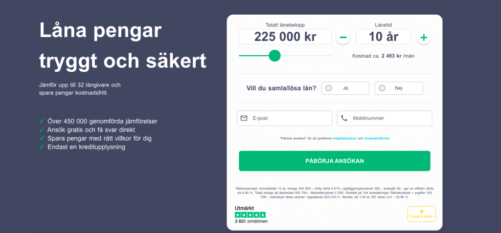 Printscreen från enklare.se