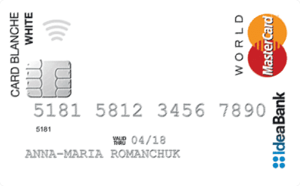 Біла кредитна карта Ідея банку