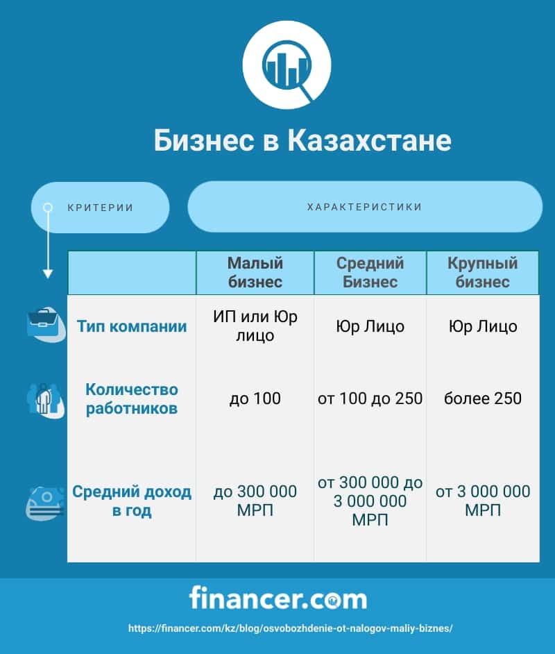 какие компании считаются малым средним или крупным бизнесом в Казахстане