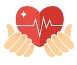 здравно застраховане - ръце, обгръщащи сърце