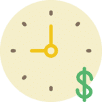 часовник с доларов знак - дългосрочно инвестиране