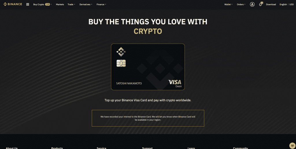 Kartu Debit VISA Binance