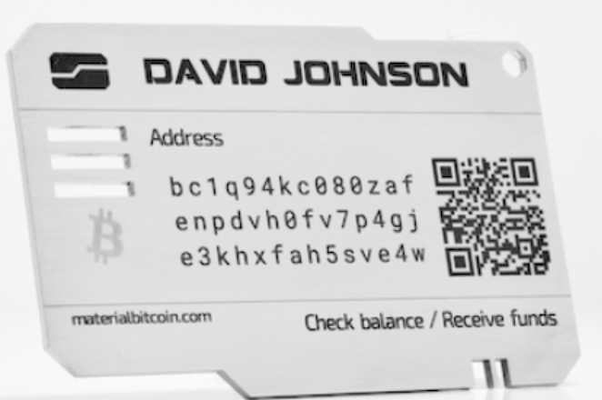 material bitcoin placa personalizada